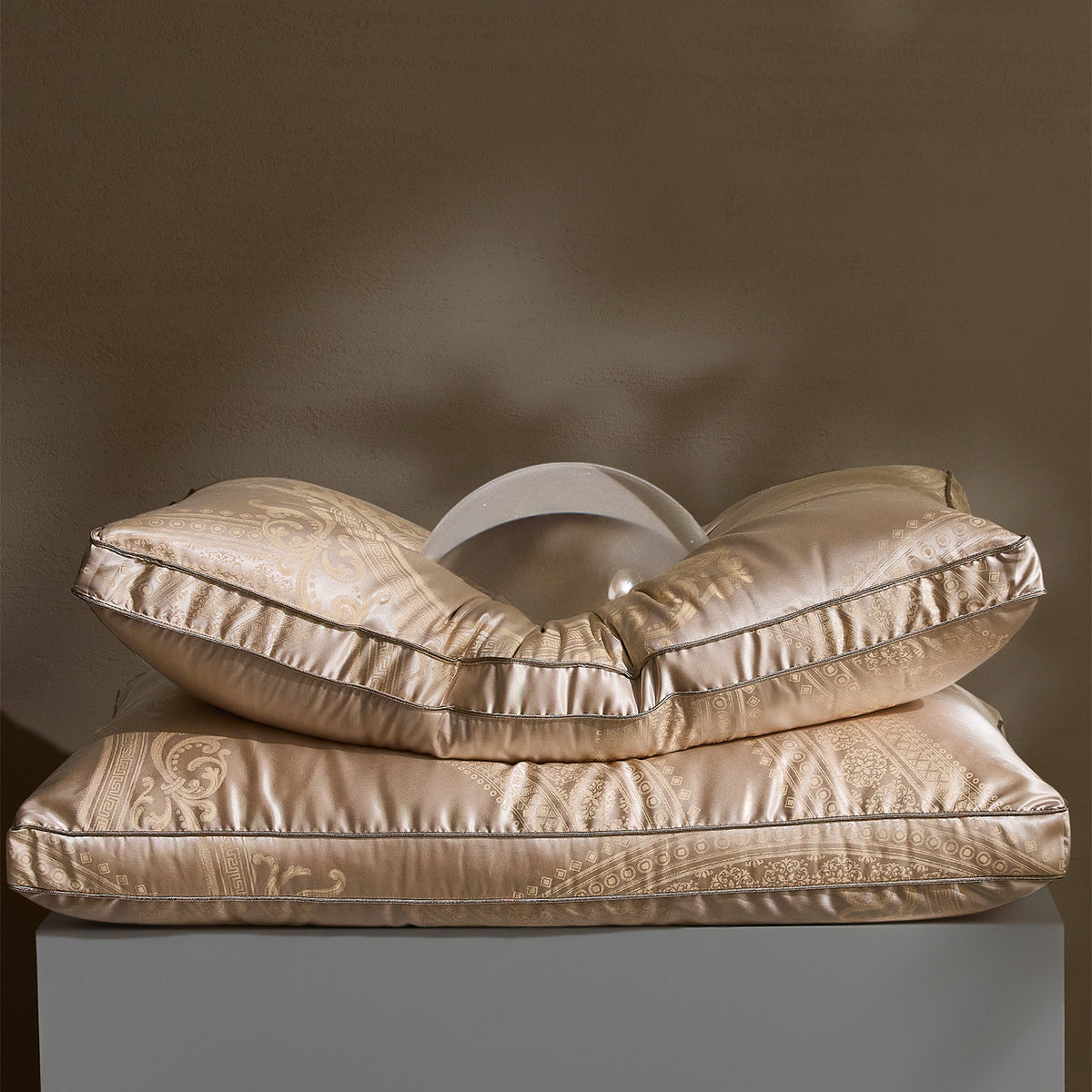 Jacquard White Goose Down Pillow