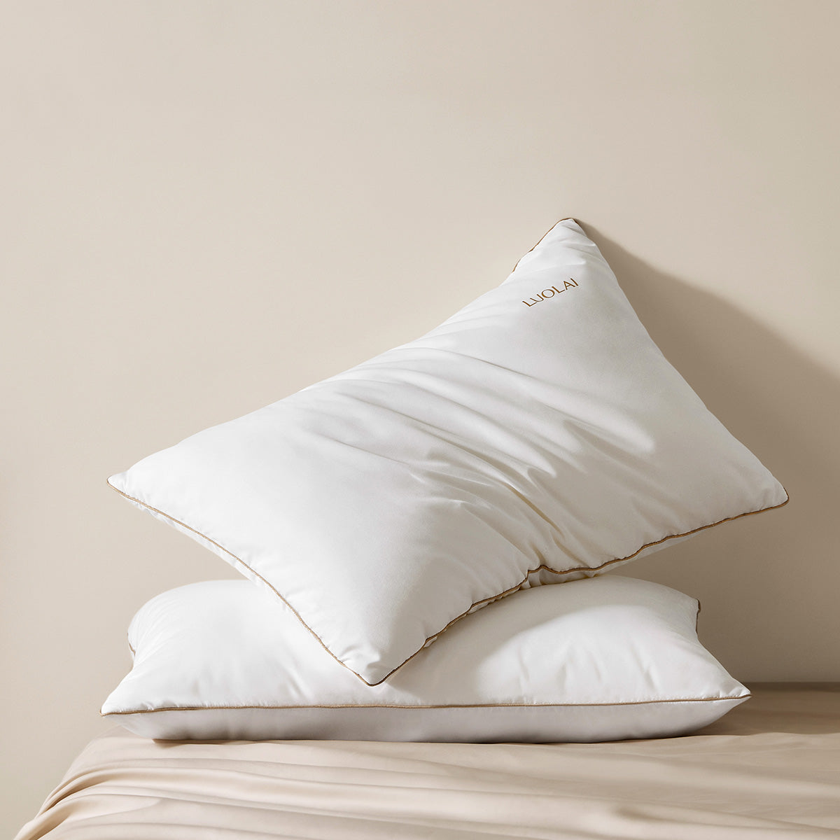 Gold Trim Silk Neck Support Pillow Set