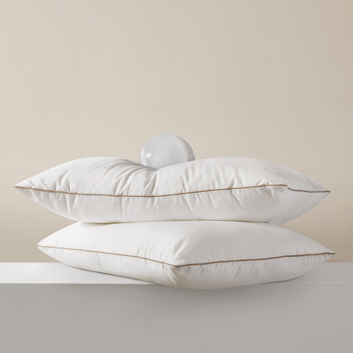 Gold Trim Silk Neck Support Pillow Set