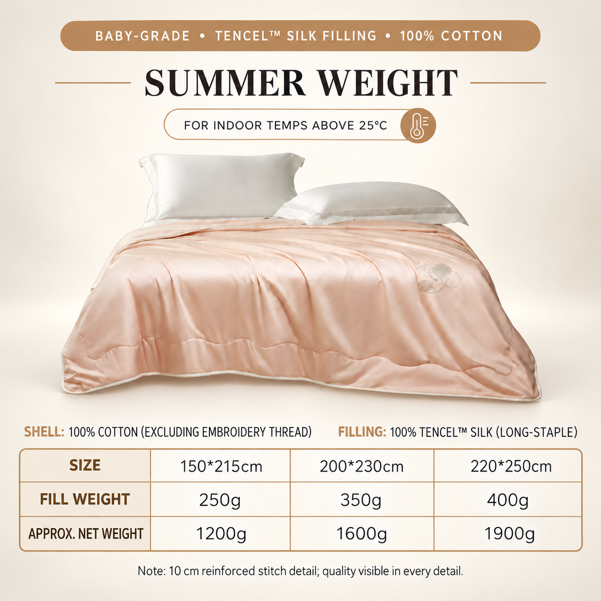 Embroidered Silk Cotton Comforter
