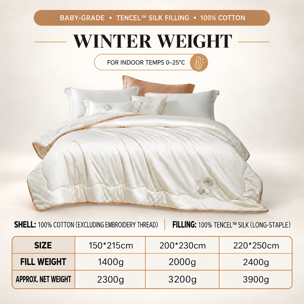 Embroidered Silk Cotton Comforter