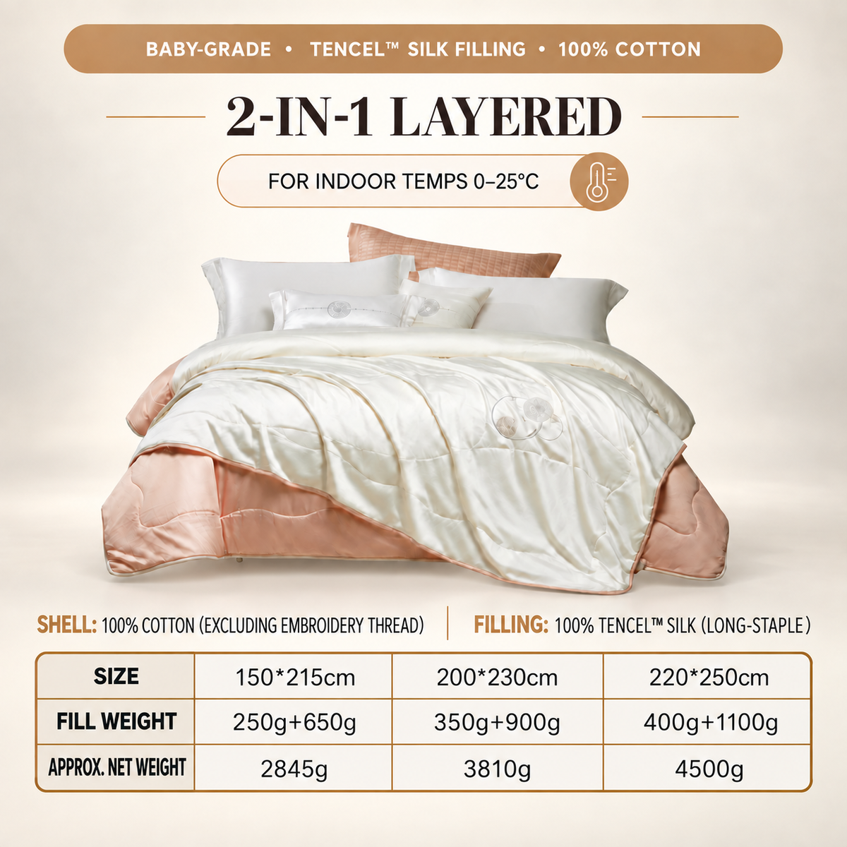Embroidered Silk Cotton Comforter